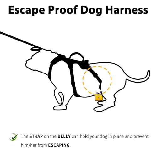 Huntboo Escape Proof Dog Harness, Escape Artist Harness, Reflective Harness with Padded Handle, Breathable, Durable, Adjustable Vest for Medium Dogs Walking, Training, and Running Gear (Red, M) - color: Red, size: Medium(Pack of 1)