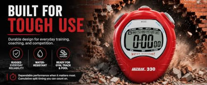ULTRAK 330 Digital Stopwatch Jumbo Display Cumulative Split Water Resistant