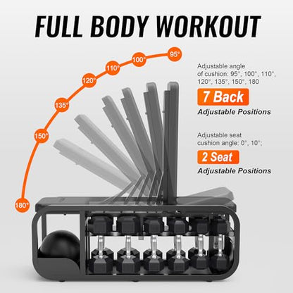 leikefitness Adjustable Weights Bench,Multifunctional Strength Training