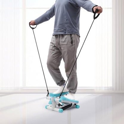 Portable Fitness Stepper, Mini Stair Stepper Adjustable Resistance Exercise Stepper with LED Screen & Two Resistance Bands for Weight Loss, Shaping, Daily Exercise at Home, Apartment