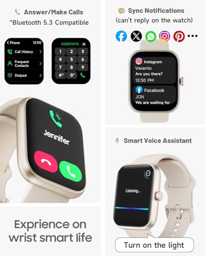 1.91" Smart Watch for Women with ALEXA, Fitness Watch for Android iOS Phone - color: Beige
