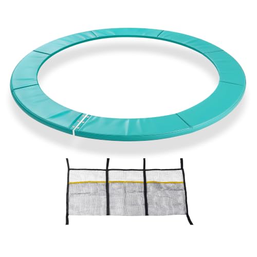 ExacMe Round Trampoline Spring Cover, 0.8 in Thick Replacement Safety Pad - color: Seafoam Green, size: 8 Foot