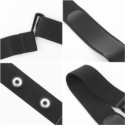Heart Rate Monitor Replacement Strap, Chest Replacement Strap Compatible with Wahoo Tickr Polar H7 Garmin HRM Coospo, IP67 Waterproof, Adjustable Soft Size M to XXL