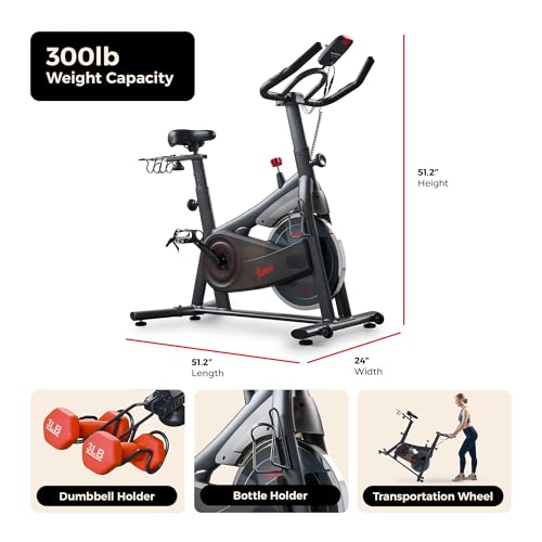 Sunny Health & Fitness Smart Indoor Cycling Bike for Home Cardio Exercise