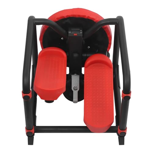 Multi-Function Stepper with Seat, 330lbs Loading Capacity Portable Stair Stepper, LED Monitor Mini Sport Stepper for Home, Hydraulic Resistance Step Machine - color: Black, Red