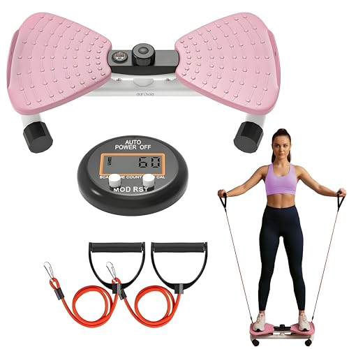 Waist Twister Board with Digital Counter & Resistance Bands, 330 lb