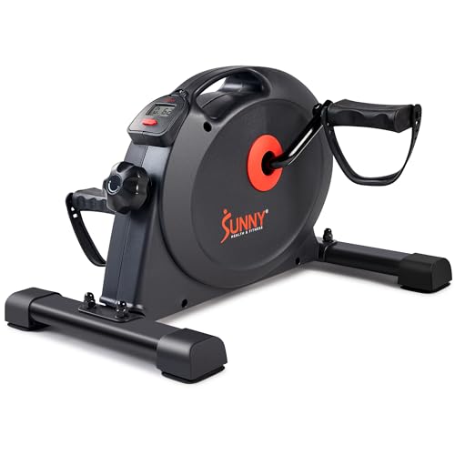 Sunny Health & Fitness Smart Mini Cycle, Under Desk Pedal Arm/Leg Exerciser - color: Black