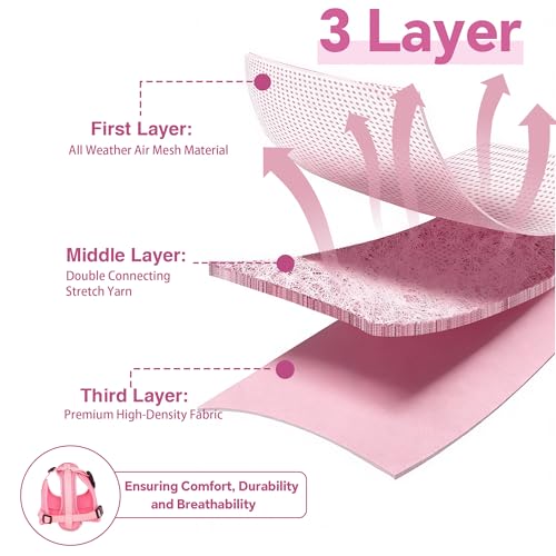 AIITLE No-Pull Dog Harness Reflective Mesh Vest Adjustable, Pink S - color: Pink, size: S