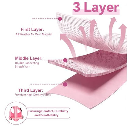 AIITLE No-Pull Dog Harness Reflective Mesh Vest Adjustable, Pink S - color: Pink, size: S