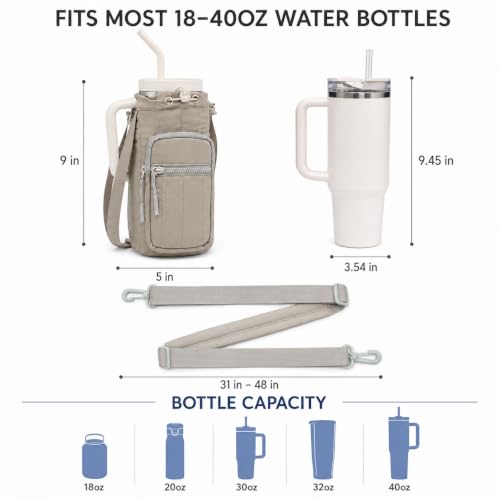 Water Bottle Carrier Bag - color: Camel