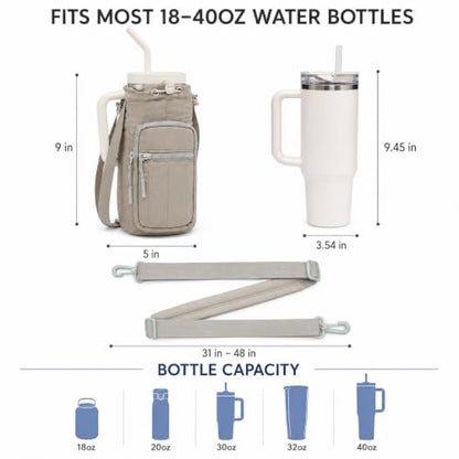 Water Bottle Carrier Bag - color: Camel