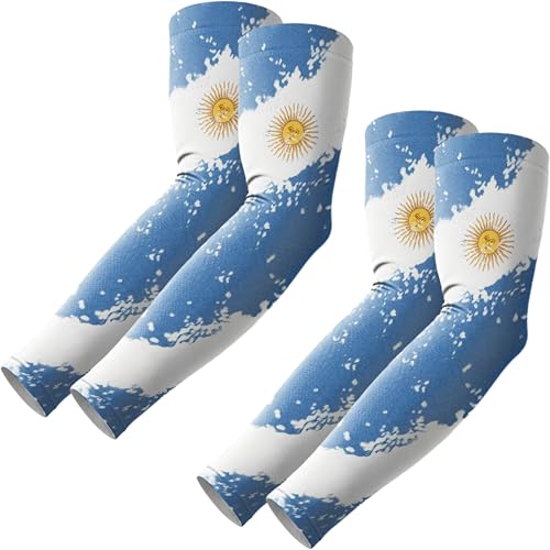 ROXUN Arm Sleeves Cooling UV Sun Protection Sport Compression for Men Women - color: 2 Pairs Argentina Flag