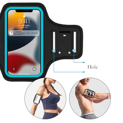 Waterproof Cell Phone Armband, 6.8 Inch x 3.2 Inch Enlarge Phone Bag Phone for Running, Footing, Sports and Mountaineering (Blue) - color: Blue