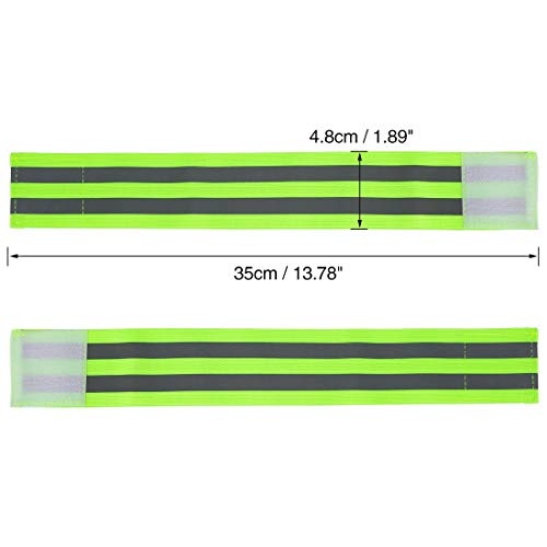 X AUTOHAUX 4pcs Reflective Bands for Arm High Visibility Night Cycling Riding Reflector Tape Straps Bracelet - color: Green