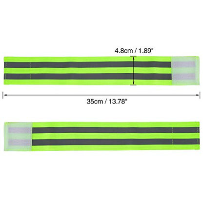 X AUTOHAUX 4pcs Reflective Bands for Arm High Visibility Night Cycling Riding Reflector Tape Straps Bracelet - color: Green