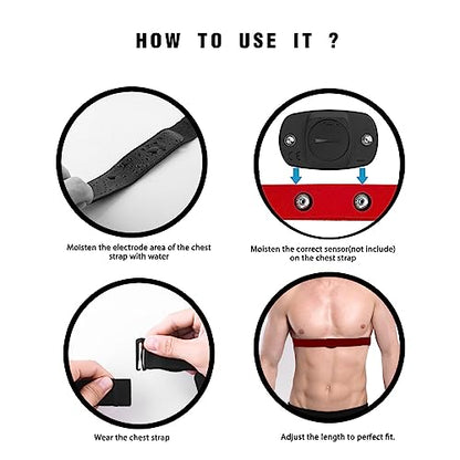 Polar H10 H9 H7 Chest Strap Replacement - Adjustable Soft HRM Compatible with Polar Heart Rate Sensor - color: Red