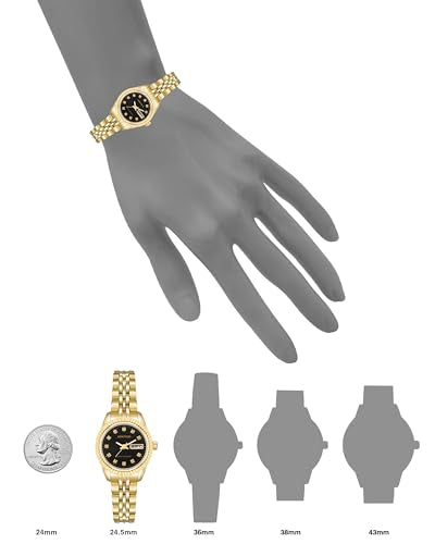 Armitron Women's Genuine Crystal Accented Bracelet Watch, 75-2475 - color: Gold/Black