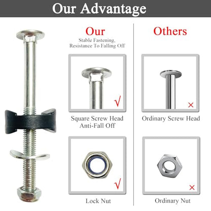 12 PCS Long Trampoline Screws 3.15 Inch, Anti-Loose Trampoline Bolts and Nuts, Trampoline Replacement Parts, with Screw Installation Tools (Screw Length: 3.15 Inch) - size: Screw Length: 3.15inch
