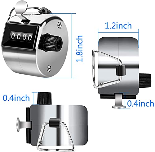 FEBSNOW 2 Pack Tally Counter Clicker 4 Digit Number for School Event - color: Metallic Black