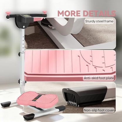 Soozier Foldable Ab Twister Board Screen Twist Shape Abs Trainer - color: Pink