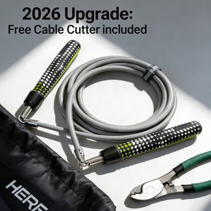 Hererope Weighted Jump Ropes for Men & Women, 1/2 LB Jump Rope Weighted With Ball-bearing, No-Slip Grip, Durable Steel Cable, Heavy Jump Rope Designed for Fitness, High-Intensity Strength Workouts, crossfit - size: XL - 9.8ft: One Size Fits All