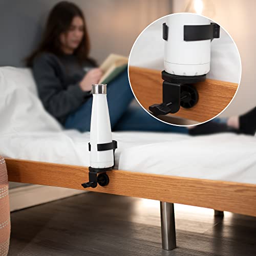 VIVO Black Clamp-on Desk and Bed Cup Holder, Mount-CUP1
