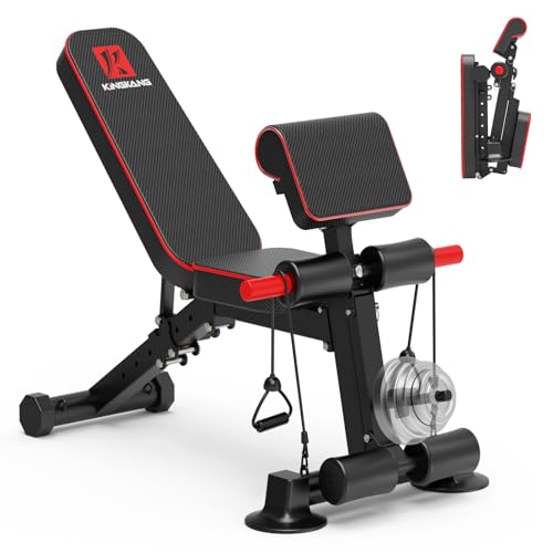 K KiNGKANG Adjustable Weight Bench, Foldable Home Gym, 1050lbs Capacity
