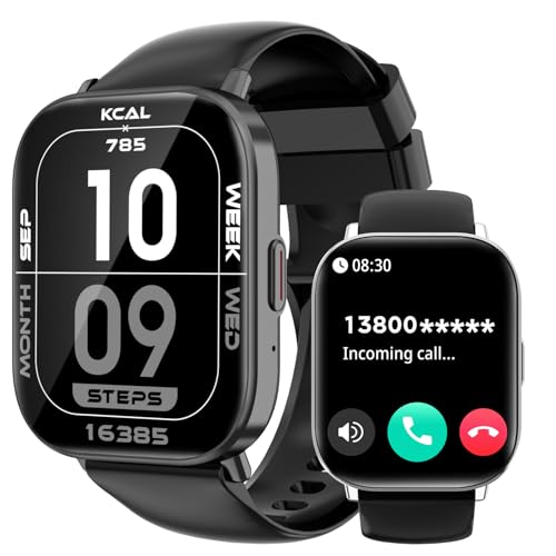 Smart Watch for Men and Women, 2.01-inch HD Touch Screen, 120+ Sports Modes/IP67 Waterproof/Heart Rate/Sleep Monitoring (Answer/Make Calls), for Android/iOS (Black) - color: Black