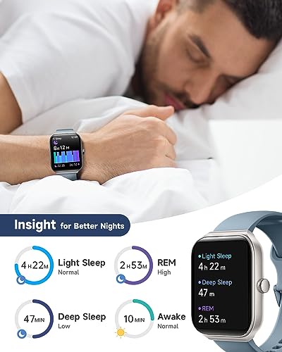 1.95" Smart Watch for Men Women with ALEXA, Fitness Watch for Android iOS - color: Blue