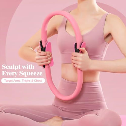Home Pilates Essentials Kit for Women, Complete 13-in-1 Pilates Equipment Ring and Ball Set with 5 TPE Resistance Bands, Ankle Weights, 8-Shaped Pull Band, Stretch Strap and Waterproof Bag - size: 14PCS