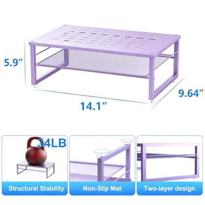 gianotter 2-Tier Metal Monitor Stand Riser - color: Purple