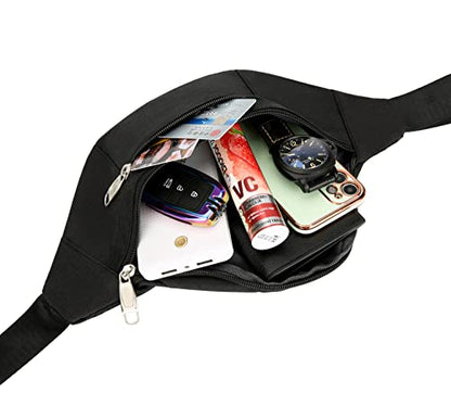 Waist Pack Bag for Men&Women - Fanny Pack for Workout Traveling Running. - color: (004)Black