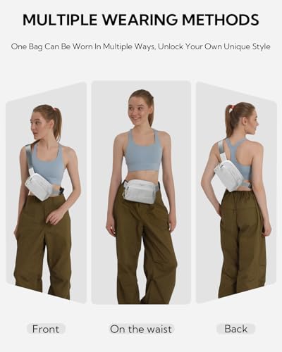 WATERFLY Fanny Pack Belt Bag for Men Women Casual Waist Pack - color: Off White