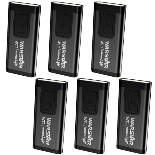 WARSTAR Keychain Flashlight with Personal Safety Alarm, 200LM Mini EDC Light, USB-C Rechargeable Emergency Siren for Women & Night Safety (6pack,Black*6) - color: 6pack,Black*6