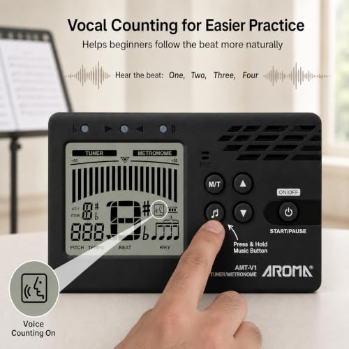 Ulumac Rechargeable Digital Metronome Tuner for Guitar/Bass/Violin/Ukulele - size: 2 in 1 (Rechargeable)