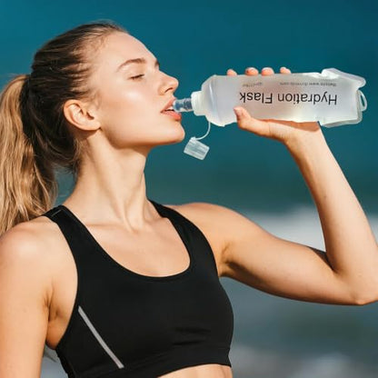 500ml Soft Flask, TPU Collapsible Soft Water Bottle for Hydration Pack, Running Vest, Leak-Proof Folding Water Bottle for Hiking Cycling Climbing Jogging- 1Pcs, Wihte - color: 1Pcs 500ML Wihte