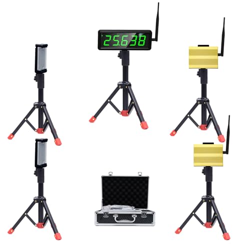 40/60 Yard Sprint Timer for Track Wireless Race Clock, Stopwatch for Speed Training, Adjustable Tripod Precision Laser Racing Time（Smaller Tripod） - style: Smaller Tripod