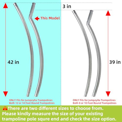 Trampoline Poles Replacement for Skywalker Or Jumpzylla Trampoline Net - style: For Jumpzylla 12&14ft-1xUpper+1xLower Tube