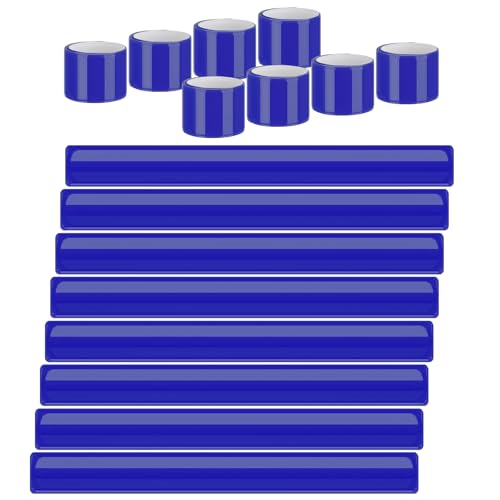 20 Pcs Reflector Snap Bands Fluorescent Slap Armbands - color: Blue