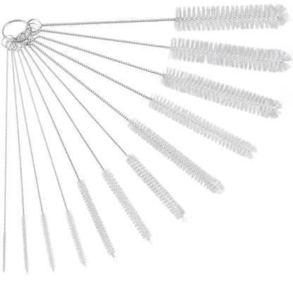 Ixiaoyoo 12 Pcs Bottle Cleaner Brushes Set, 11.8 Inch Nylon Cleaning Brush - color: 11.8 Inch White Cleaning Brushes