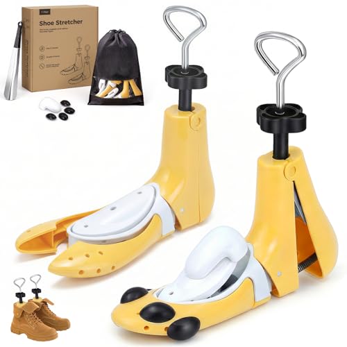 Shoe Stretcher Boot Stretcher Men Women, 2Pcs Adjustable for Wide Feet - color: Yellow, size: S (Men 4.5-7.5,Women 6-9)