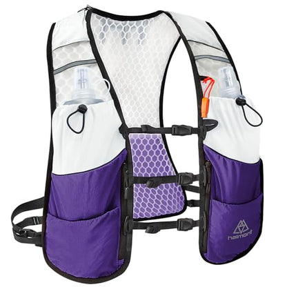 Haimont 5L Trail Running Hydration Vest with Soft Flasks - color: Purple, size: Large
