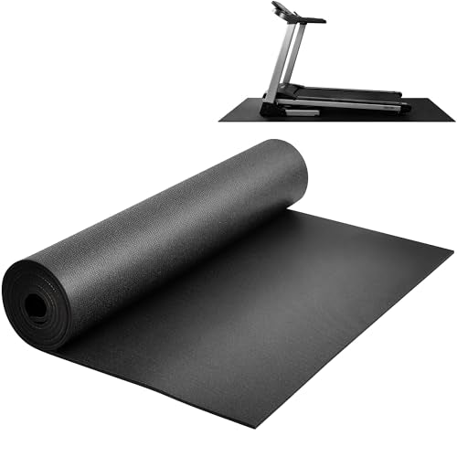 Treadmill Mat for Carpet & Hardwood Floors, 79" × 39" Treadmill Pad - color: Black, size: 79"L x 39.4"W x 0.2"Th