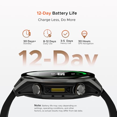 Anywise W1 GPS Smart Watches for Men, 6 Satellite Positioning, 50M Waterproof Fitness Tracker, 1.43'' AI Mens Smart Watch for Android Phone/iphone compatible,Answer/Make Call/12 Days Battery - color: Black - 3 Watch Bands