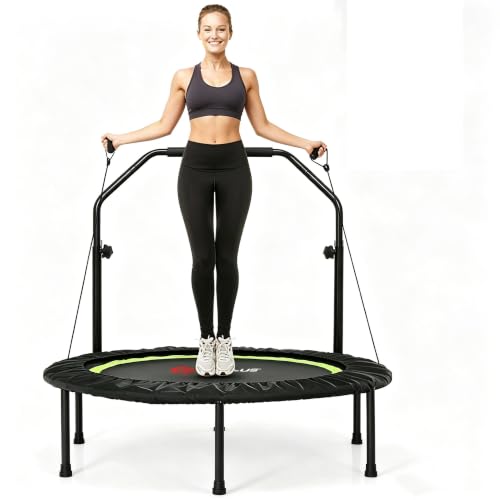 Goplus 40” Folding Fitness Trampoline w/ 2 Resistance Bands - color: Green