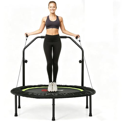 Goplus 40” Folding Fitness Trampoline w/ 2 Resistance Bands - color: Green