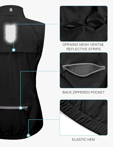Little Donkey Andy Women's Lightweight Quick Dry Vest Windproof Summer Vest - color: Black, size: X-Small
