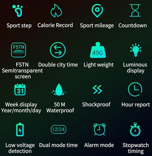 findtime Men's Digital Watch Waterproof Pedometer Watches Sport Watch Step Counter Calorie Military Watch with Stopwatch Alarm LED Backlight Countdown - color: red
