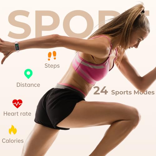 Health Fitness Tracker Smart Watch with 24/7 Heart Rate, Blood Oxygen, Sleep Tracker, Pedometer, 3 Colorful Bands & 3ATM Waterproof Activity Tracker with Step Calorie Counter, Bubble Pink - color: Bubble Pink