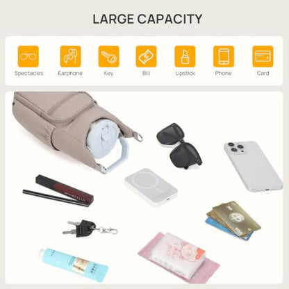 Telena Water Bottle Holder with Strap RFID Crossbody Bags for Women - color: Taupe